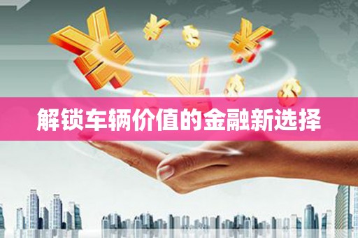 大埤解锁车辆价值的金融新选择
