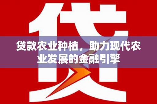 大埤贷款农业种植，助力现代农业发展的金融引擎