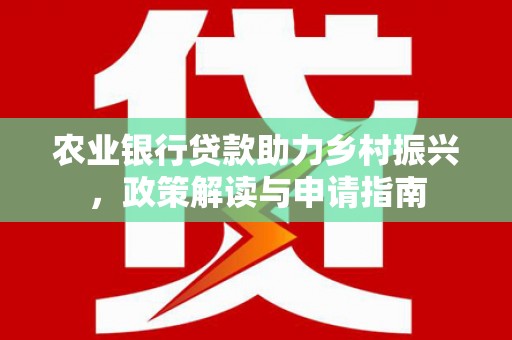 大埤农业银行贷款助力乡村振兴，政策解读与申请指南