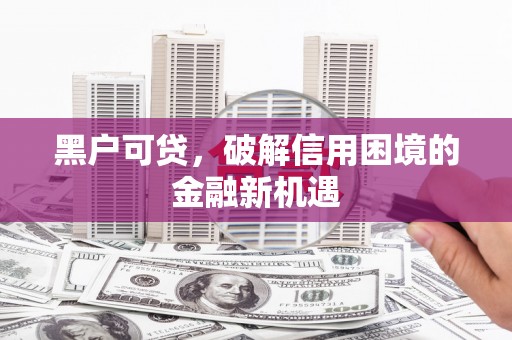 大埤黑户可贷，破解信用困境的金融新机遇